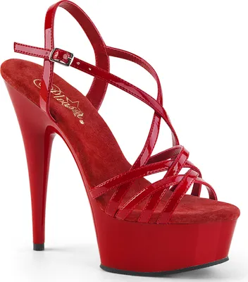 Produktbild von DELIGHT-613 Damen Sandale von Pleaser, Rot  , EU 35, US 5