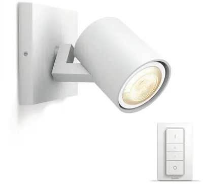 Produktbild von Philips Hue White ambience Runner Einzelspot weiß Erweiterung, Intelligente Wandleuchte, Bluetooth/Zigbee, Weiß, LED, Metall, GU10