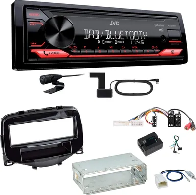 Produktbild von JVC KD-X272DBT Digitalradio USB MP3 Einbauset Toyota Aygo Peugeot 108 Citroen C1