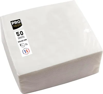 Produktbild von PRONAPPE SV622001I, Weiß, Baumwolle, Quadratisch, 200 mm, 200 mm, 50 Stück(e)