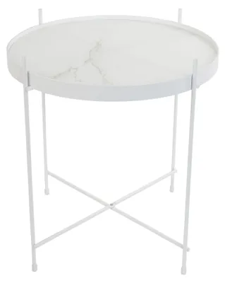 Produktbild von Zuiver Cupid Marble, Beistelltisch, Rundform, 4 Bein(e), Weiß