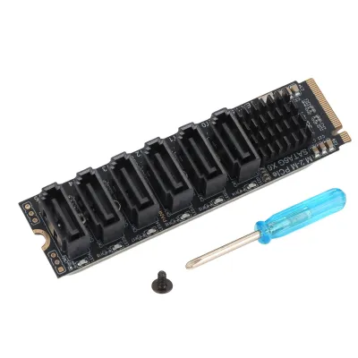 Zdjęcie produktu dla Karta adaptera M.2 na SATA 3.0, 6 Gbit/s, szybka karta rozszerzeń ASM1166 M.2 PCIE na SATA z inteligentnym wyświetlaczem