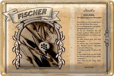 Produktbild von Blechschild Berufe 30x20cm Fischer Rutengeber wertvollen Fang