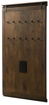 Immagine prodotto di MASSIVMOEBEL24 | Wandgarderobe Mango 100x8x190 braun lackiert RAILWAY #4008