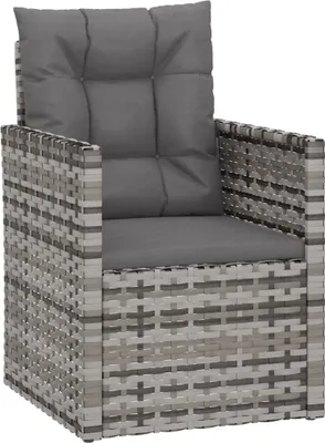 Produktbild von vidaXL Gartensessel mit Kissen Grau Poly Rattan