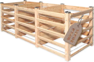 Produktbild von Moderner Komposter aus Lärchenholz Massivholz Steckkomposter Kompostsilo Holzkomposter : 80 cm : Trio : ca. 100x286 cm