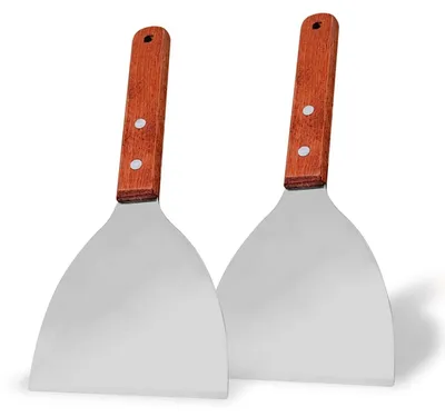 Produktbild von Grillkratzer aus Edelstahl mit Holzgriff, 2 Stück