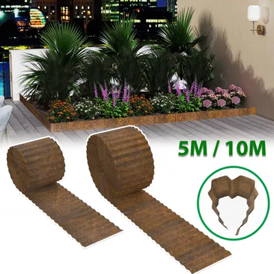 Image de LARS360 Bordure de pelouse ondulée 10m - Bordure robuste en acier, aspect rouille naturelle, utilisable de manière polyvalente comme bordure de parterre, bordure de pelouse & délimitation de jardin