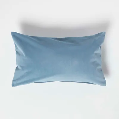Immagine prodotto di HOMESCAPES Cuscino in velluto blu 30 x 50 cm - Cuscino decorativo con imbottitura