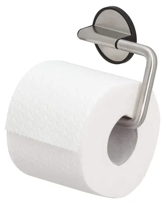 Produktbild von Tiger Tune Toilettenpapierhalter, Montage ohne Bohren Dank integrierter Klebefolie, optional Befestigung zum Schrauben, Edelstahl gebürstet/Schwarz, 1