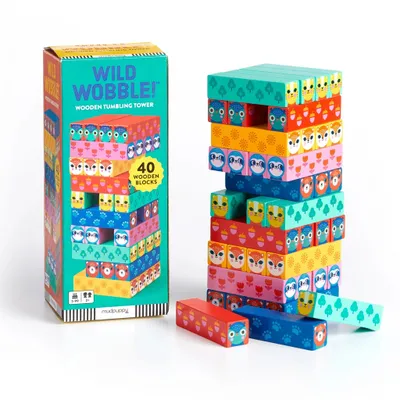 Zdjęcie produktu dla Mudpuppy Drewniana gra Jenga Zwierzęta w naturze