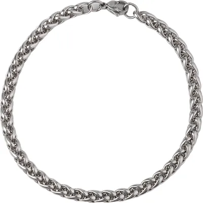 Produktbild von Herren-Armband, dicke, hohle Kette mit Karabinerverschluss, einfarbig, polierter Edelstahl, Punk, gedrehte Kette, Street Club, Party-Schmuck