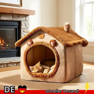 Produktbild von Faltbares Haustierhaus Abnehmbares Waschbares Katzenhaus Welpenhöhlensofa