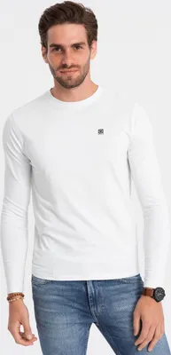 Zdjęcie produktu dla Ombre Clothing T-shirt męski z długim rękawem Biraunt biały XL