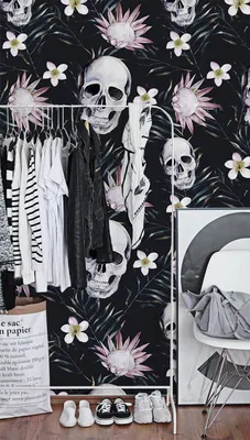 Produktbild von Coloray Fototapete 360x250 cm Vlies-Fototapete - Blumenschüler Skullsleaves.