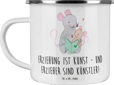 Produktbild von Mr. & Mrs. Panda becher emaille Erzieher Künstler - Weiß - Geschenk, Haferl, Bedanken, Danke, Teetasse, Geschenke, Geduld, sagen, Tasse, Berufung, Aufmerksamkeit