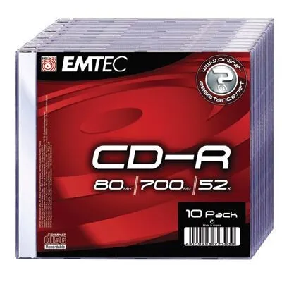 Produktbild von Emtec ECOVR471016CB, DVD-R, Tortenschachtel, 10 Stück(e), 4,7 GB