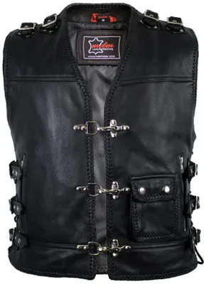 Produktbild von Biker Lederweste Kutte Lederkutte Rockerweste Motorrad Weste Chopper Custom Vest(M)