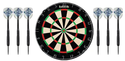 Produktbild von Keltik Ravencore Dartscheibe Dartboard Set mit 2 Satz Steeldarts