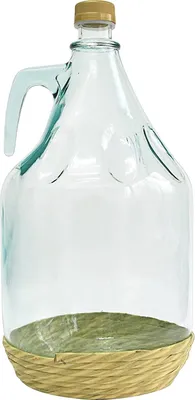 Produktbild von 3L Glasballon mit Korb/Weinballon Glas Flasche Wasserflasche GÄRBALLON Glasflasche