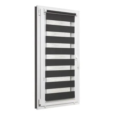 Obrázek produktu pro Roleta den a noc 55x150 cm, barva tmavě šedá, montáž bez vrtání