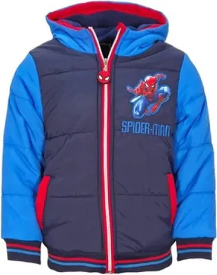 Produktbild von Marvel Spiderman Kinder Jungen Winterjacke Jacke mit Kapuze – Blau / 98