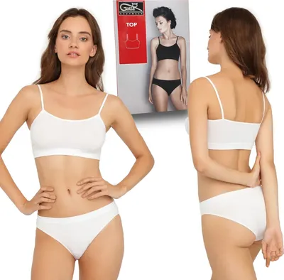 Produktbild von Gatta Sport-BH Trägertop Sport Top Fitness nahtlos BH ohne Bügel Spaghettiträger, Weiß, XL