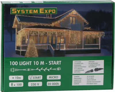 Zdjęcie produktu dla Star Trading 12.484-02-CH, Lekki łańcuch do dekoracji, Czarny, IP44, 100 szt., LED, 33 W
