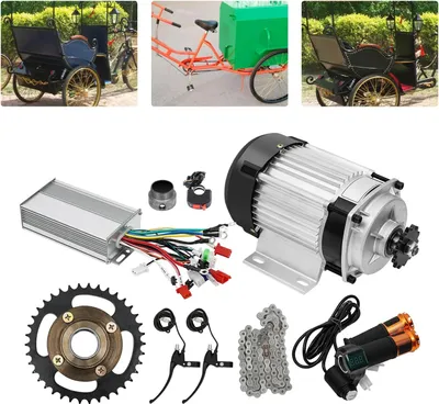 Produktbild von Elektro-Motorsatz - Bürstenlos, mit Getriebe, 48V 500W/750W - Für E-Trike/Rikscha-Fahrrad - Weiß