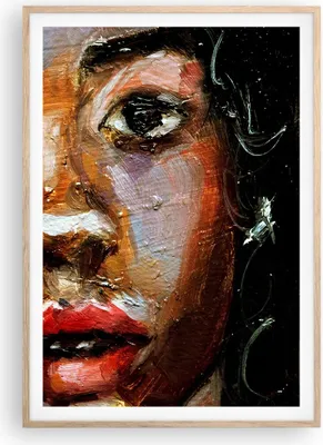 Produktbild von Gerahmtes Poster - Rahmen in heller Eiche - Pastos Porträt afrikanisch - 70x100 cm - Wand Bild - Wanddeko - Wandbilder - Kunstposter - Wandposter - Bilderrahmen - Bilder - P2NPA70x100-4674