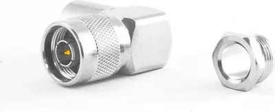Image de Connecteur N coudé à 90° pour câble coaxial HDF400, version à serrage