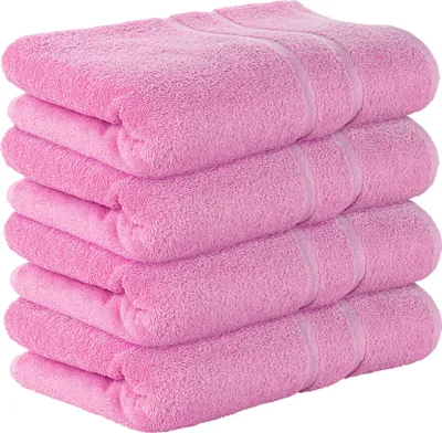 Produktbild von StickandShine 4er SET Premium Frottee Badetuch 100x150 cm in rosa  in 500g/m² aus 100% Baumwolle