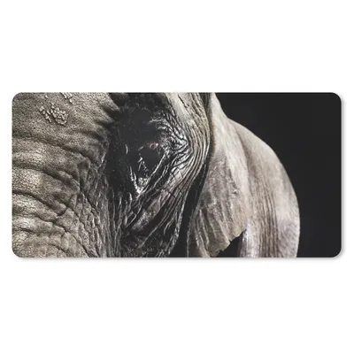 Produktbild von MuchoWow® Mauspad Mousepad Elefant - Tiere - Nahaufnahme - Schwarz 60x30 cm - Mousepads - Maus Mat - Pad - Mausunterlage - Nachhaltig
