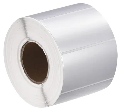 Thermoetiketten metallic silber, 1000 Stück, 80 x 40 mm, 1 Rolle