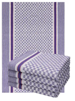Produktbild von Betz 5 Stück Geschirrtücher 50 x 70 cm Halbleinen Gläsertücher Küchentuch Jacquard MCT-13 Arbeitshandtuch Farbe: blau
