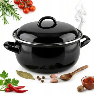 Produktbild von Emaille-Topf mit Deckel 28 cm 4,5 L für Induktion