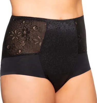 Produktbild von Ulla Alice Shaping-Maxislip Formender Miederslip aus hoch funktioneller Power-Lace Qualität für eine fließende Silhouette, Die vordere Mitte ist mit Tüll unterlegt, German Quality