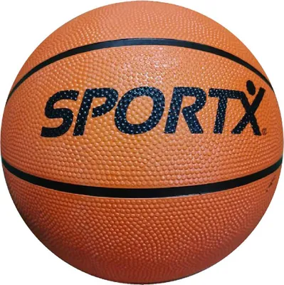Image de Ballon de basket SportX orange de 580 g en caoutchouc, pour l'extérieur et les enfants