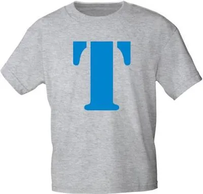 Produktbild von Marken T-Shirt mit Print Buchstabe - T - 85121 Hellgrau Gr. S-3XL Größe - 3XL