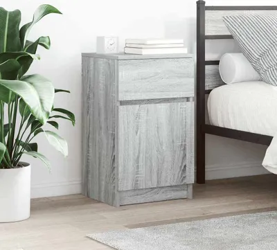 Immagine prodotto di vidaXL Comodino Grigio Sonoma 39x35x65 cm Materiale a base di legno