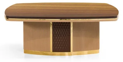 Produktbild von Brauner Holzcouchtisch Designer Wohnzimmer Tisch  Möbel