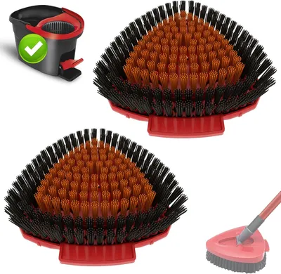 Produktbild von Spin Wischmopp Ersatzkopf 2 Stück, Dreieckige Reinigungsbürste, Harte und Weiche Borsten