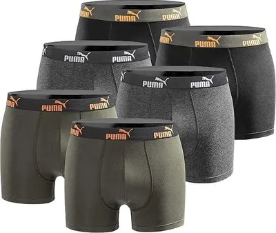 Produktbild von Boxershorts Puma Herren Boxershorts 6er-Pack Orange Schwarz Mix