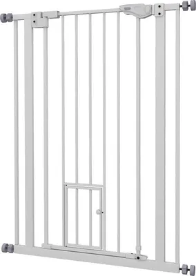 Imagen del producto de Valla de seguridad para animales con puerta y cierre automático, de 104 cm de altura, con doble sistema de cierre
