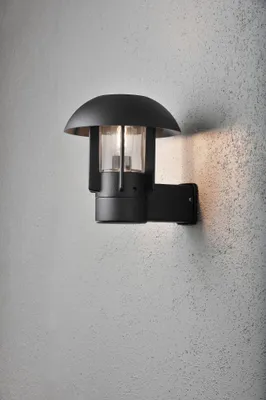 Produktbild von Konstsmide Heimdal Wandleuchte schwarz lackiertes Aluminium, klares Glas, Hand EU 404-750