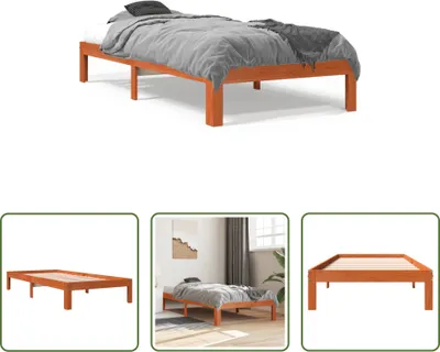 Immagine prodotto di The Living Store letto in legno massiccio senza materasso cera marrone 75x190 cm legno di pino
