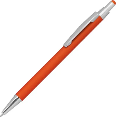 Produktbild von Touchpen Kugelschreiber aus Metall / gummiert / Farbe: orange