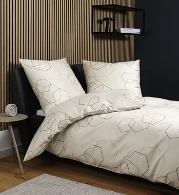 Produktbild von Janine Design Mako-Satin-Bettwäsche-Garnitur 87114 J. D. Farbe naturell Größe 155x220+80x80
