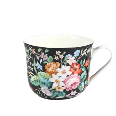 Produktbild von Porzellan Kaffee-/Tee-Tasse mit Untertasse 370ml, Porzellanbecher, Teeschale