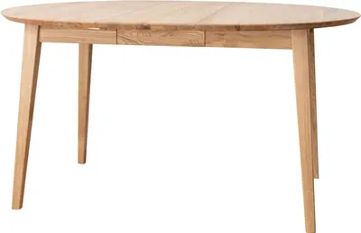 Image de Table de salle à manger Orbetello, table de cuisine, couleur et dimensions au choix, à rallonges, chêne naturel